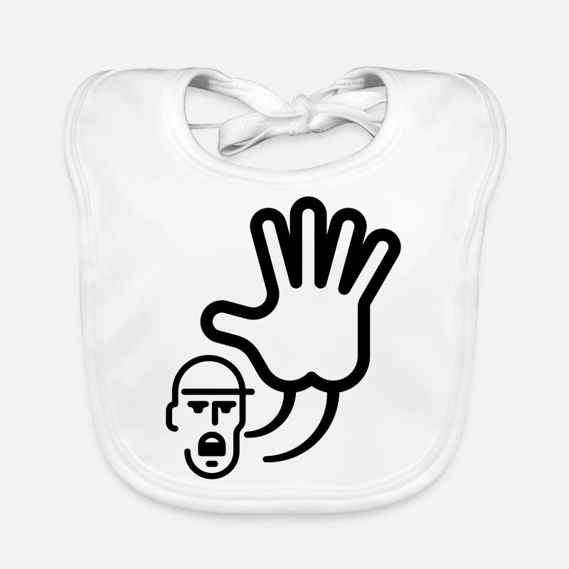 Stop Hand Sign Organic Baby Bibs