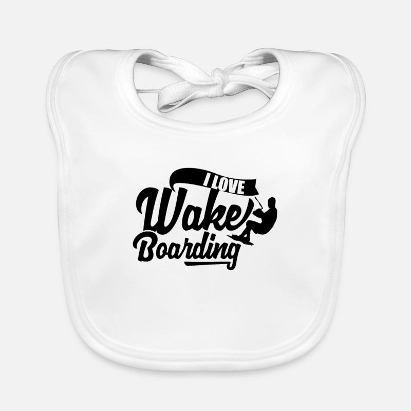 Wakeboard Wakeboard Wakeboard Wakeboard - Baby Bio-Lätzchen - Weiß