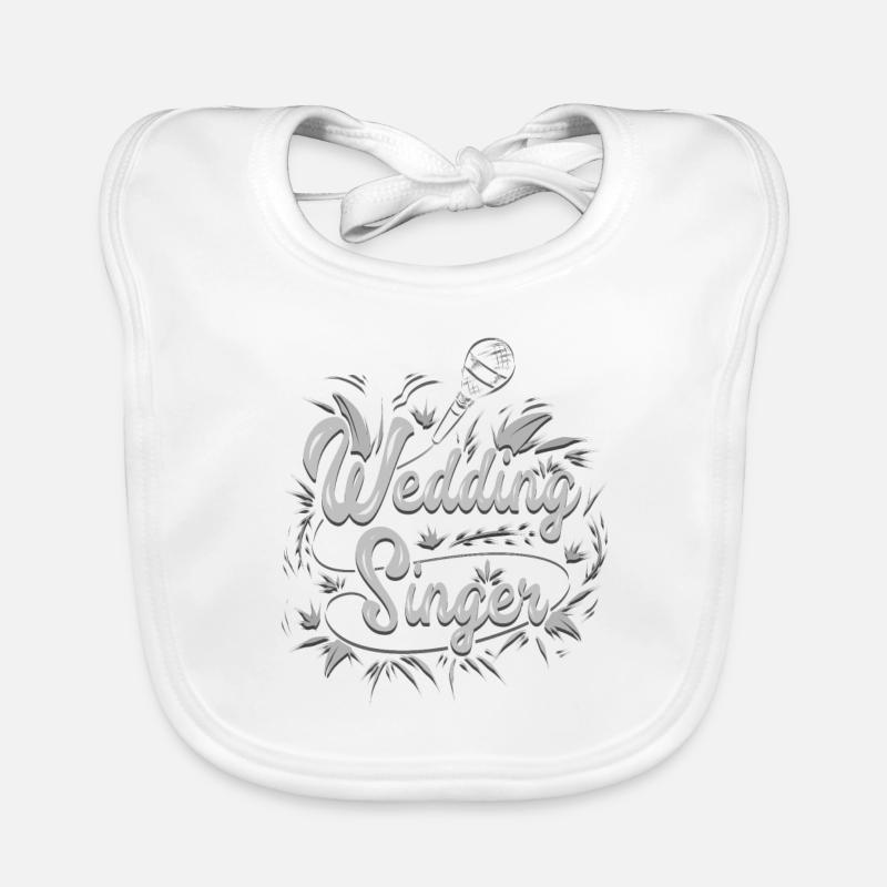 Chanteuse de mariage - Bavoir bio Bébé - blanc