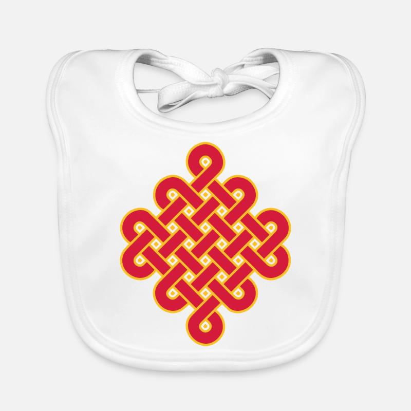 Infinity Buddhism Tibetan endless knot Celtic Organic Baby Bibs