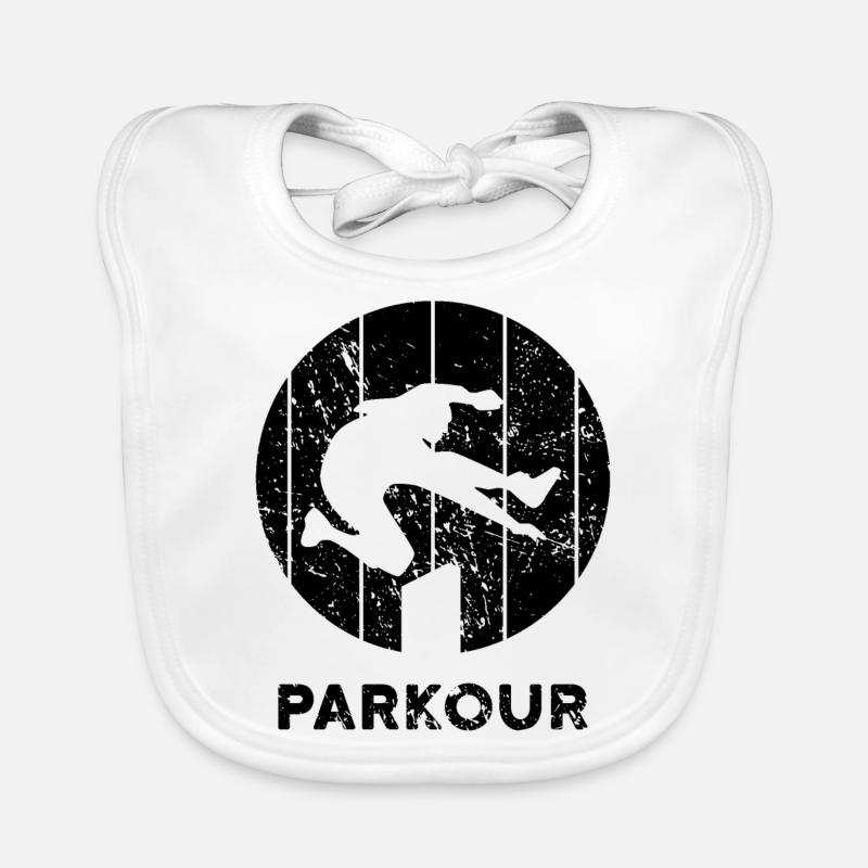 Parkour - Bavoir bio Bébé - blanc