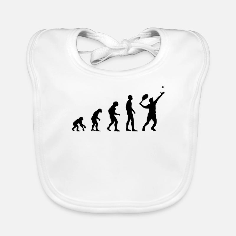 Tennislehrer Tennis Evolution Spruch Geschenk Baby Bio-Lätzchen