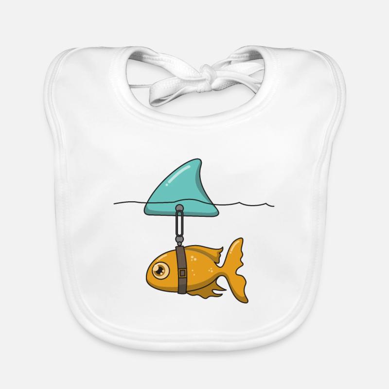Poisson avec aileron de requin - Bavoir bio Bébé - blanc