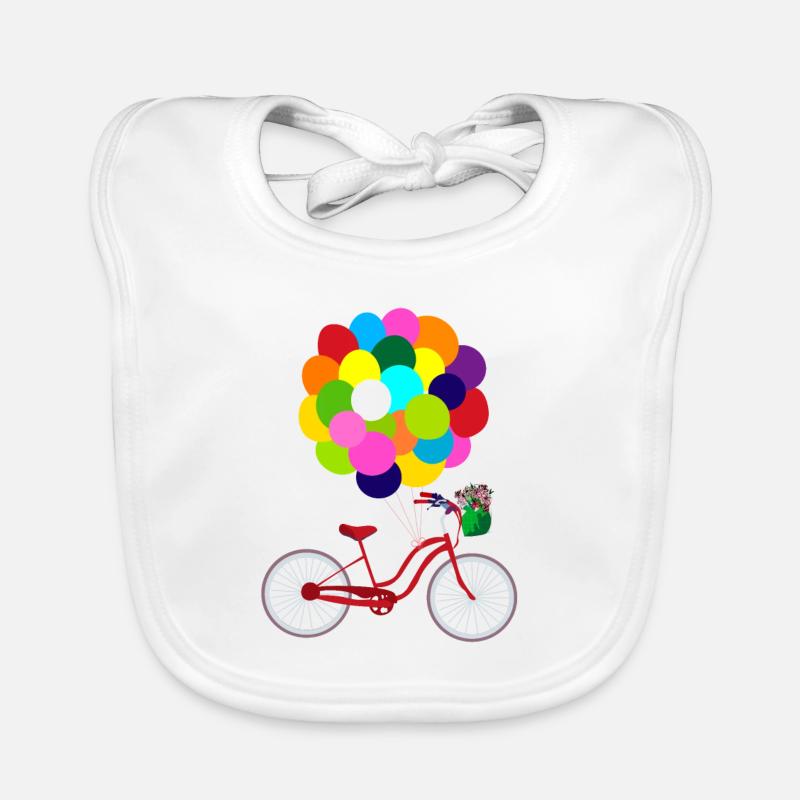 Faire du vélo, c’est coloré - Bavoir bio Bébé - blanc