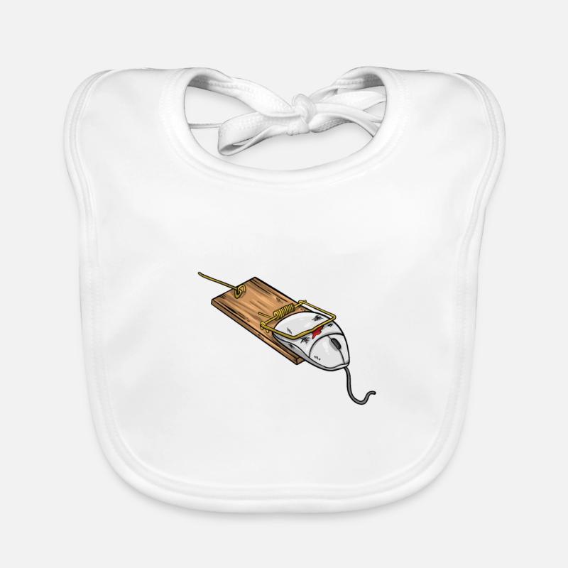 Gamer Mäusefalle Computer Maus - Baby Bio-Lätzchen - Weiß