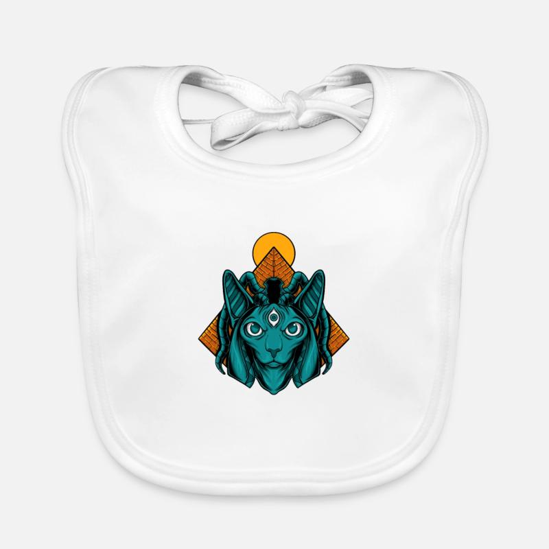 Egypt cat pyramid gift Organic Baby Bibs