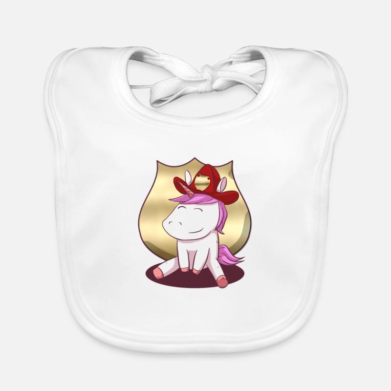 Firefighters Unicorn Firefighter Unicorn Organic Baby Bibs