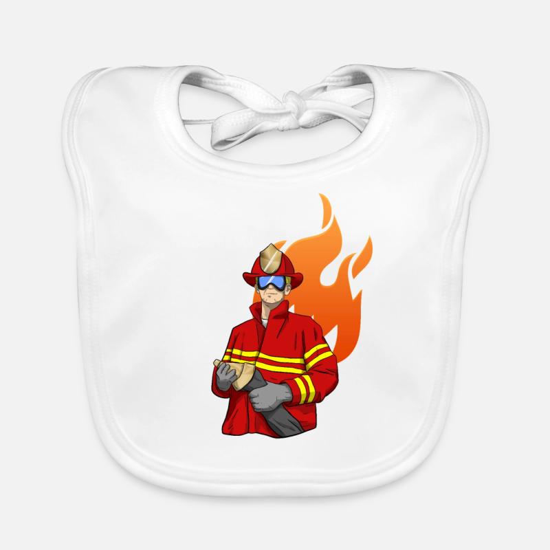 Feuerwehrmann Firefighter Baby Bio-Lätzchen