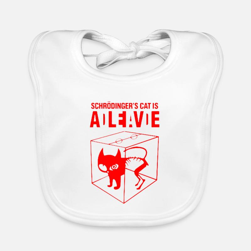 Chat de Schrödinger - Bavoir bio Bébé - blanc