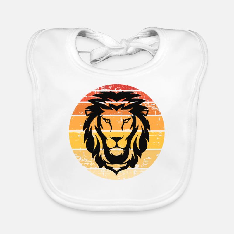 Lion - Bavoir bio Bébé - blanc