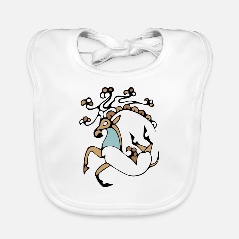 Siberian Ice Mummy Deer Tattoo Organic Baby Bibs
