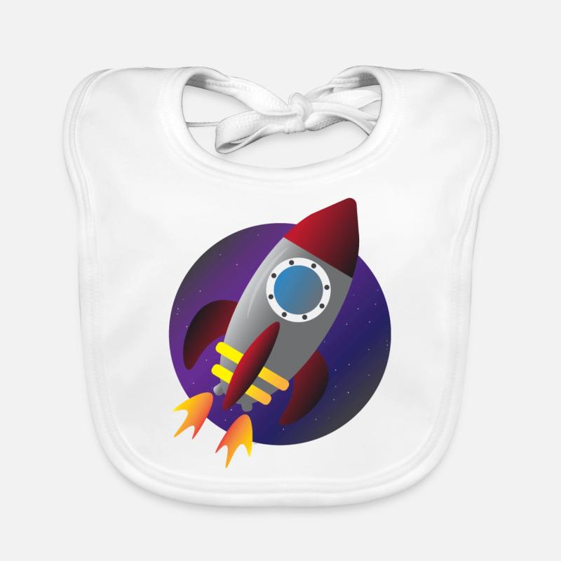 Fusée vaisseau spatial espace enfants enfants voyage dans l'espace Bavoir bio Bébé