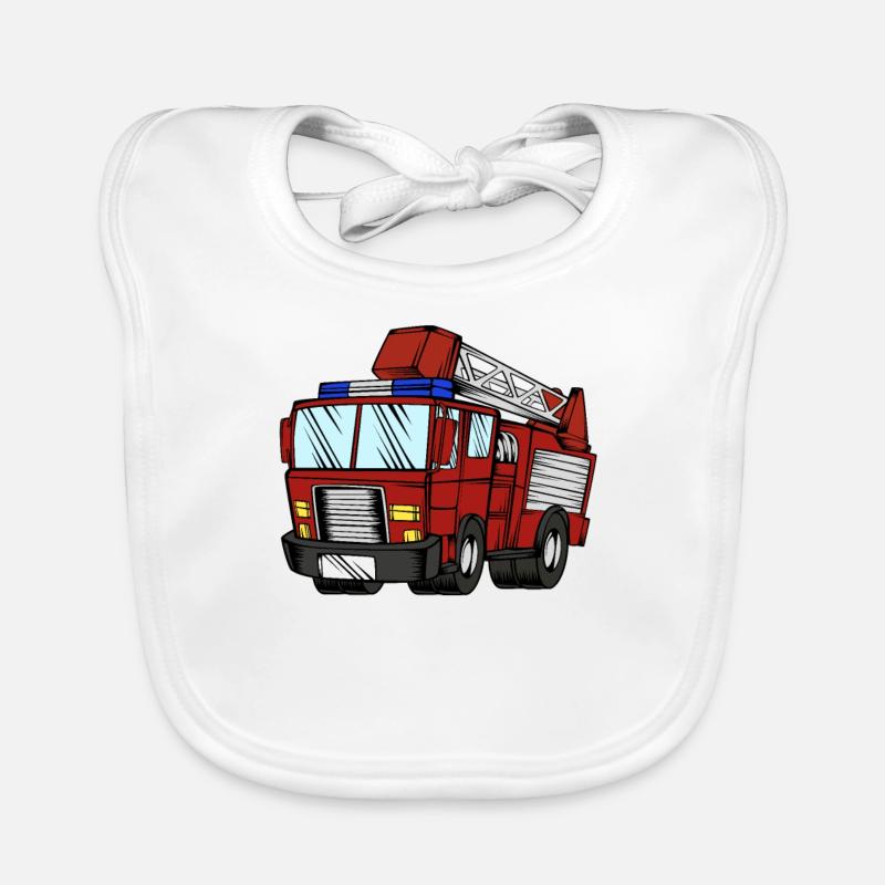 Fire Engine Organic Baby Bibs