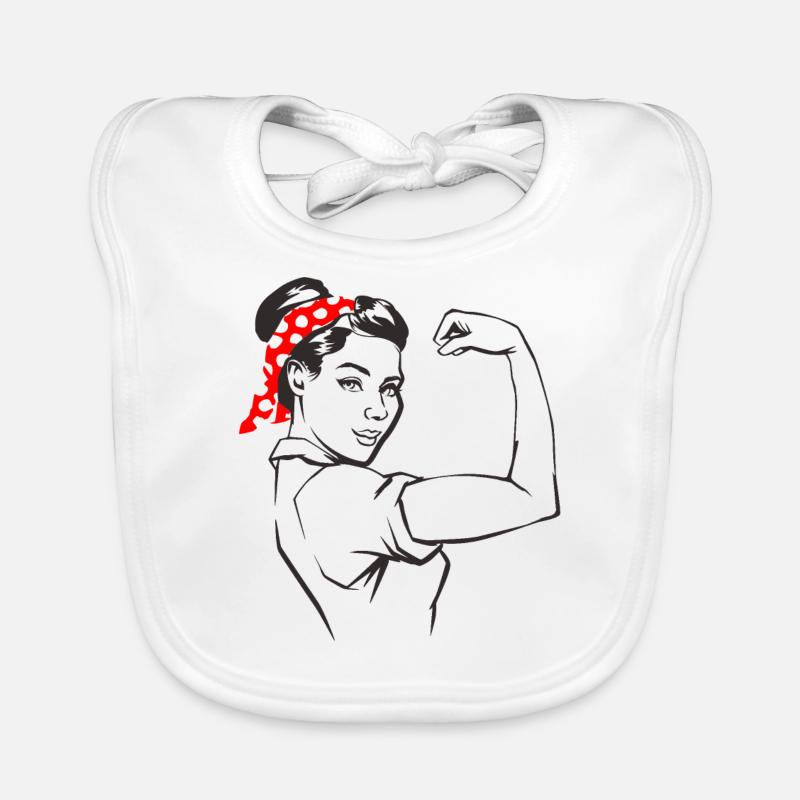 Frauenpower - Baby Bio-Lätzchen - Weiß