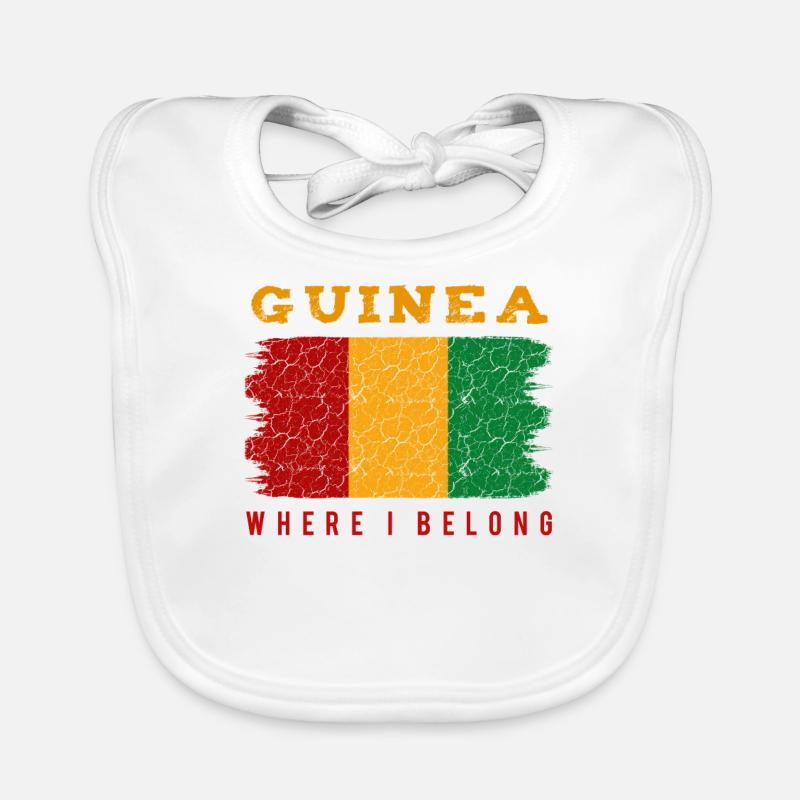 Guinée - Bavoir bio Bébé - blanc