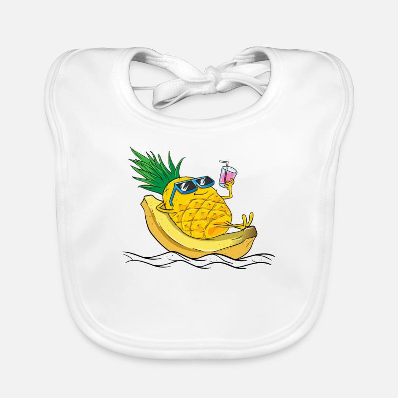 Vacances d'été cool ananas cadeau banane frisson Bavoir bio Bébé