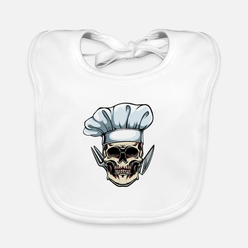 Totenkopf Chefkoch Kochen Küchenchef Baby Bio-Lätzchen