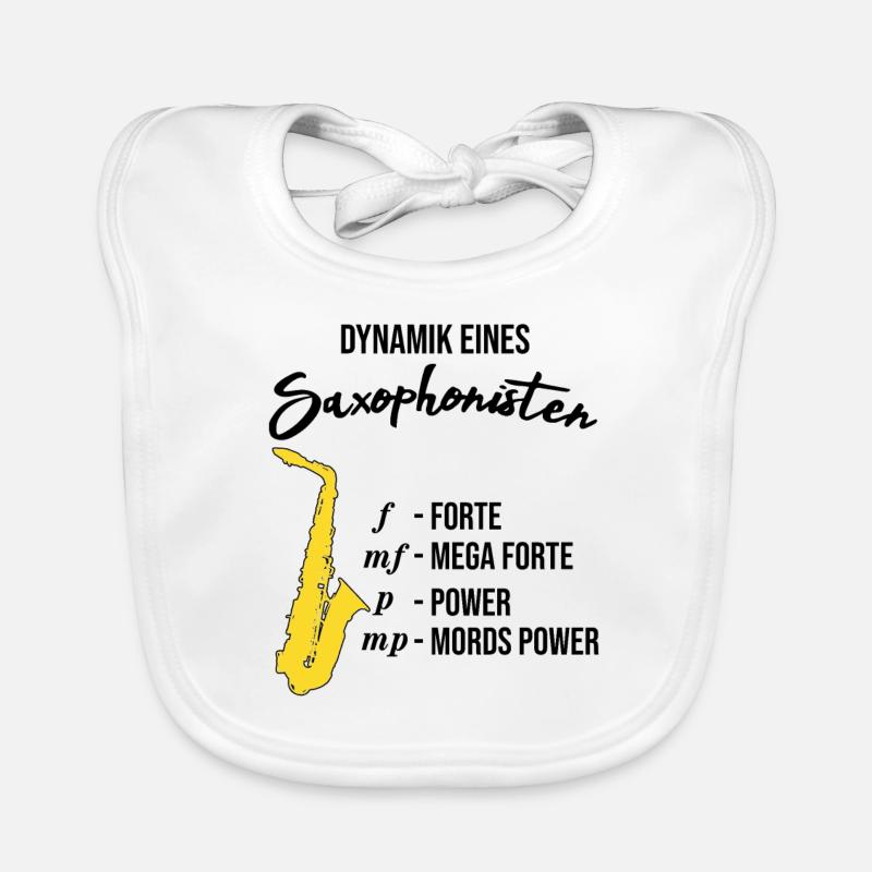 Dynamik eines Saxophonisten, lustig, Saxophon Baby Bio-Lätzchen