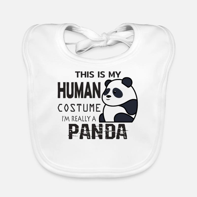 Panda - Baby Bio-Lätzchen - Weiß