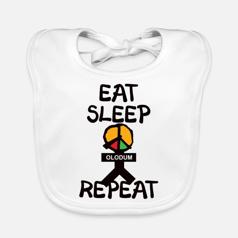 eat sleep olodum repeat Organic Baby Bibs