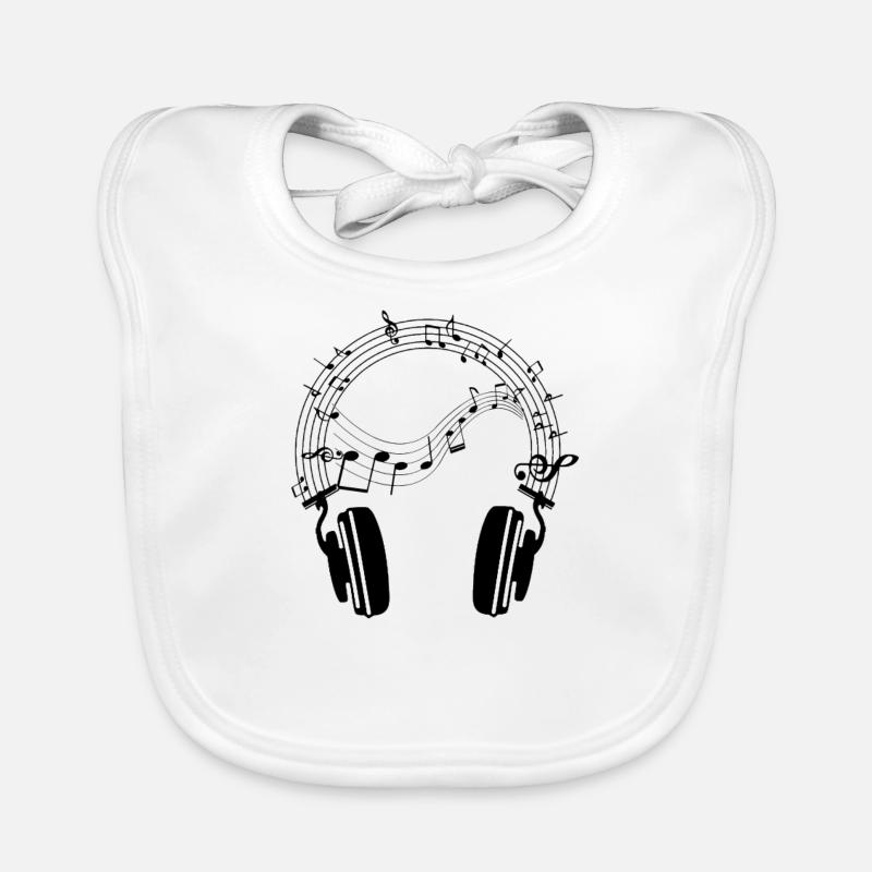 Beats & Notes: Headphone design Organic Baby Bibs