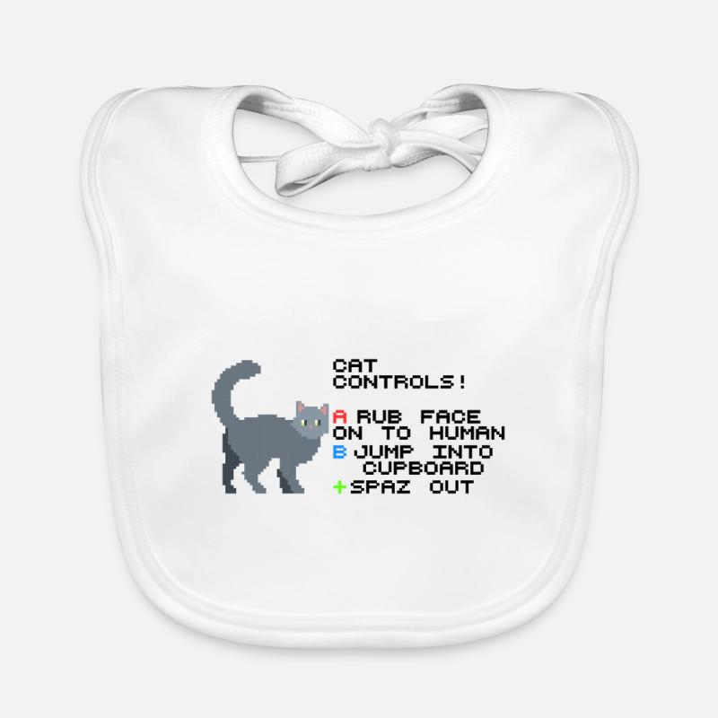 Cat Controls Pixels Bavoir bio Bébé