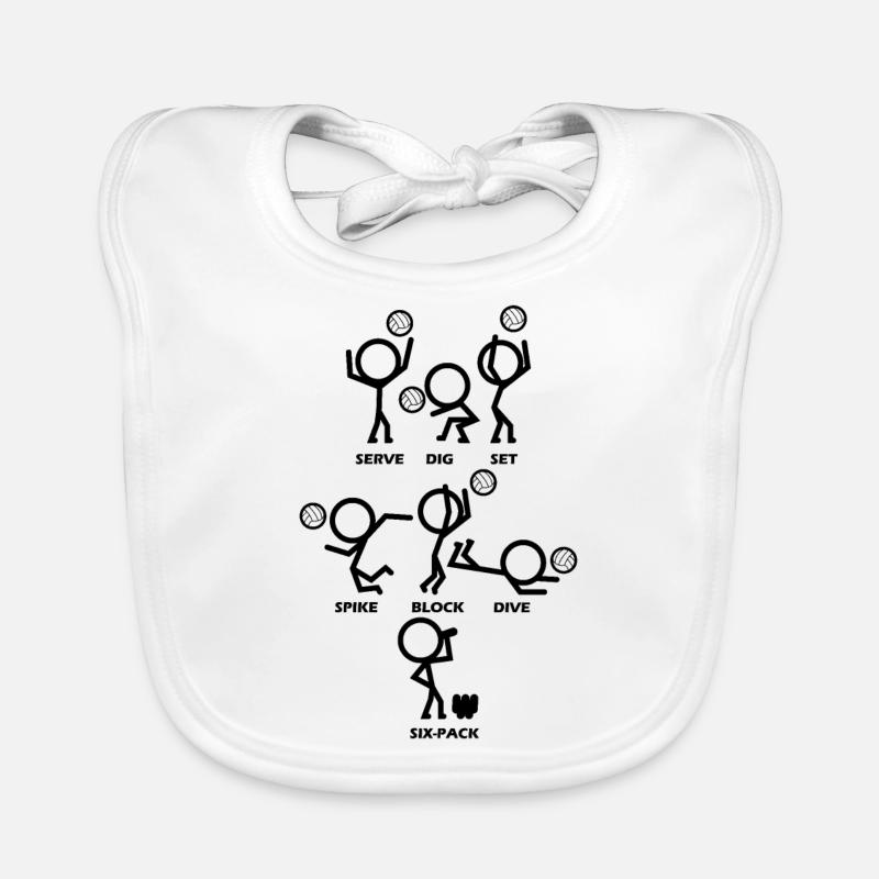 Volley-ball - Bavoir bio Bébé - blanc