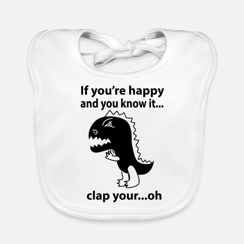 Dino T-Rex Clapping Organic Baby Bibs
