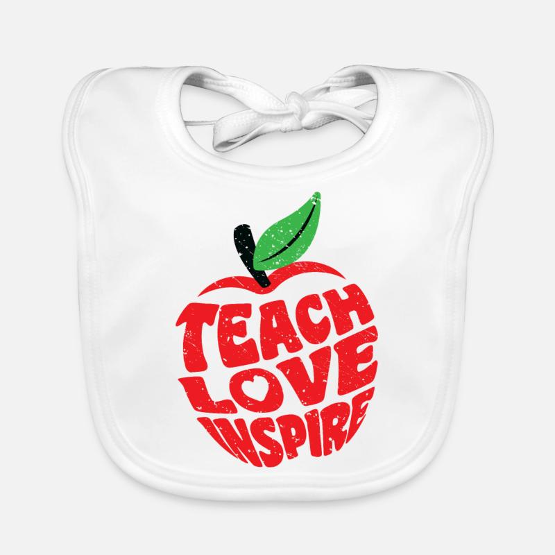 Teach Love Inspire Teacher Teaching Teacher Organic Baby Bibs