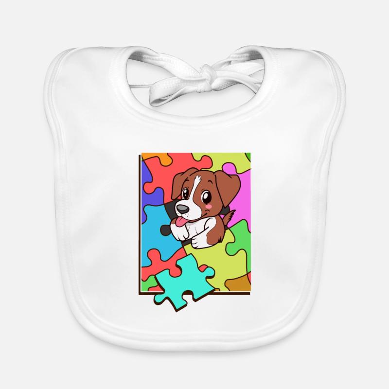 Beagle Puzzle Puzzles Chien coloré Bavoir bio Bébé