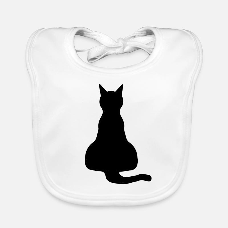 Chat noir halloween chat noir - Bavoir bio Bébé - blanc