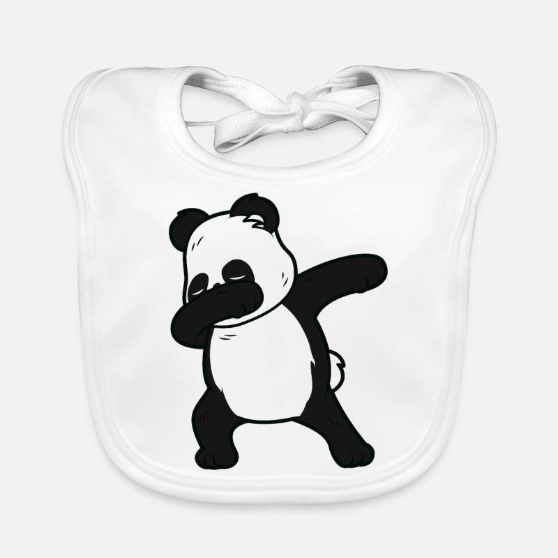 Panda Dabbing Danse Animal - Bavoir bio Bébé - blanc