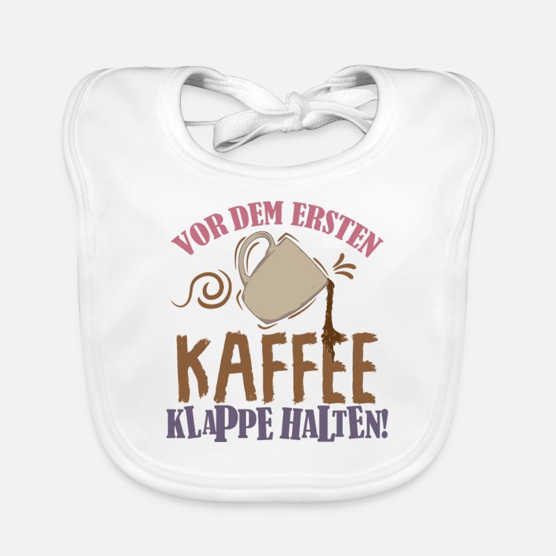 Kaffee Spruch Vor dem ersten Kaffee, Klappe halten Baby Bio-Lätzchen