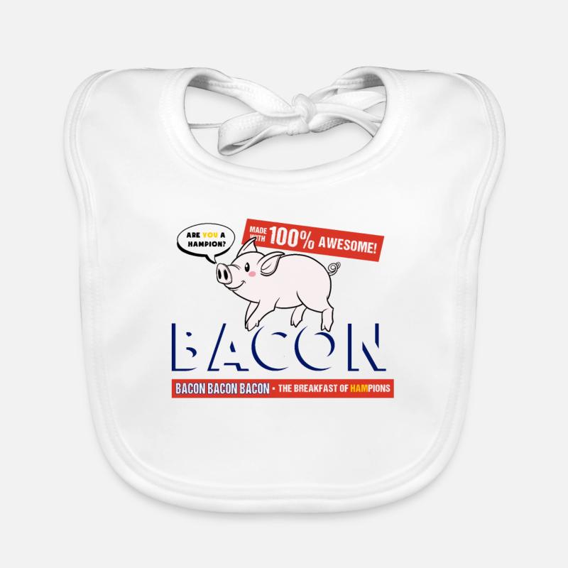 Ham Bacon Pig Barbeque BBQ BBQ Organic Baby Bibs