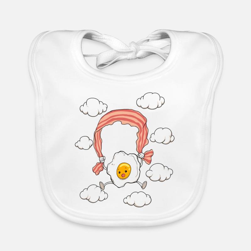 Air breakfast sky eggs bacon fried egg early egg Organic Baby Bibs