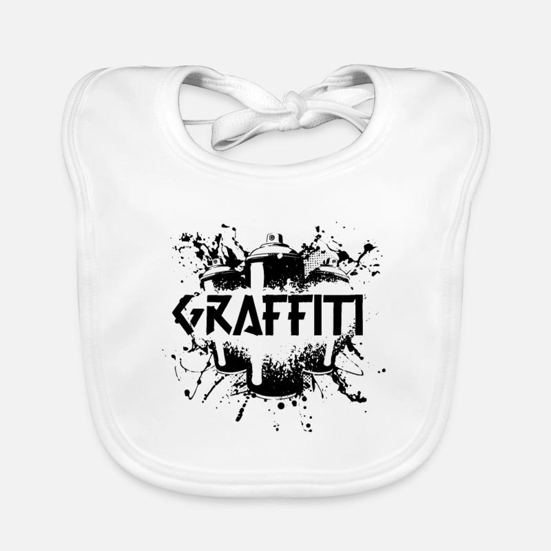 Graffiti Sprayer Organic Baby Bibs