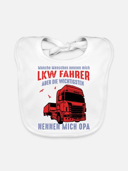 Opa LKW Fahrer - Baby Bio-Lätzchen - Weiß - Vorne