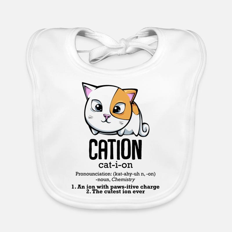 Cation cadeau mignon chimiste chat chimie Bavoir bio Bébé
