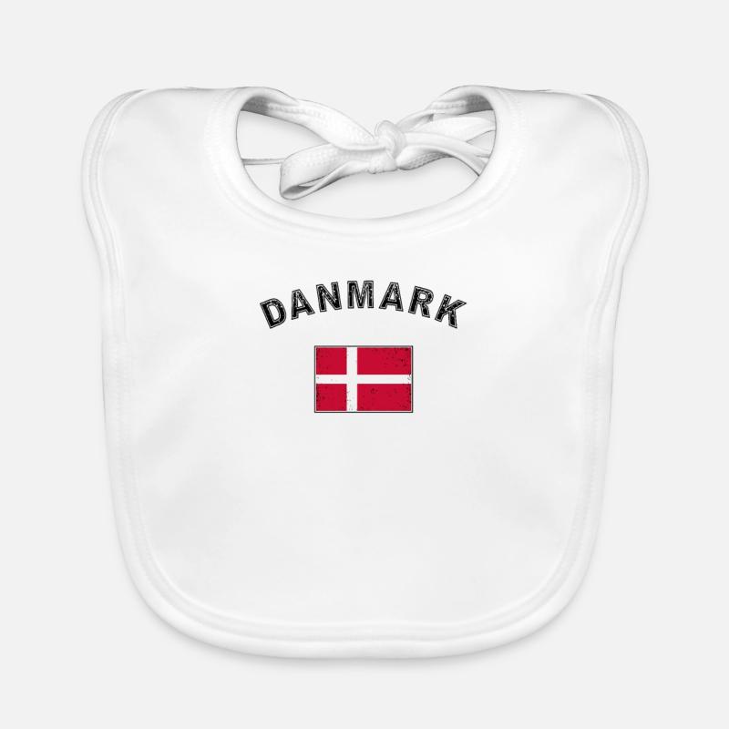 Danemark drapeau danois drapeau Copenhague utilisé-look Bavoir bio Bébé