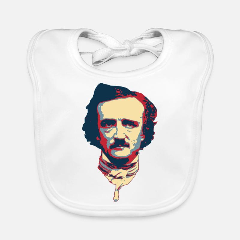 Edgar Allan Poe Pop Art Organic Baby Bibs