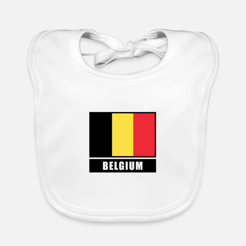 Belgium flag Belgian Brussels Antwerp flag Organic Baby Bibs