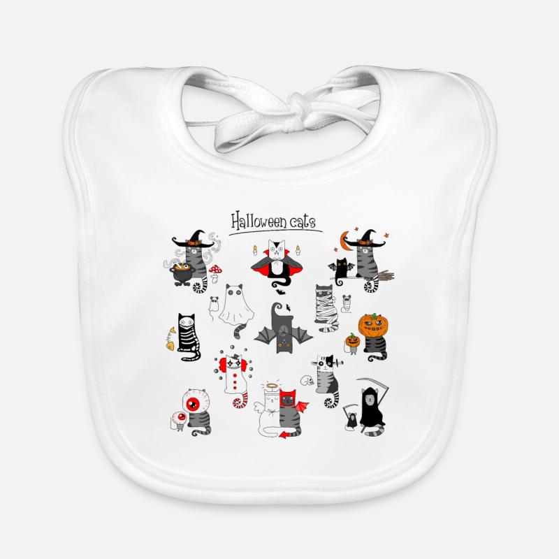 Chat amoureux de chat - Bavoir bio Bébé - blanc