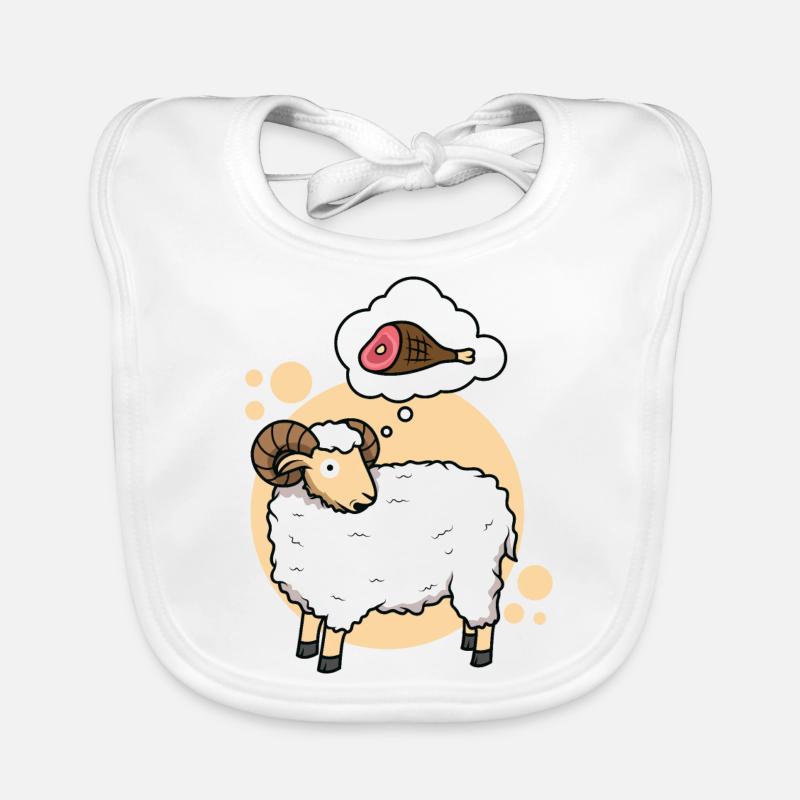Mouton carnivore - Bavoir bio Bébé - blanc
