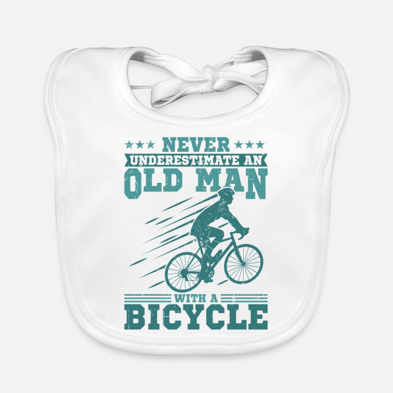 Old man with bicycle Organic Baby Bibs