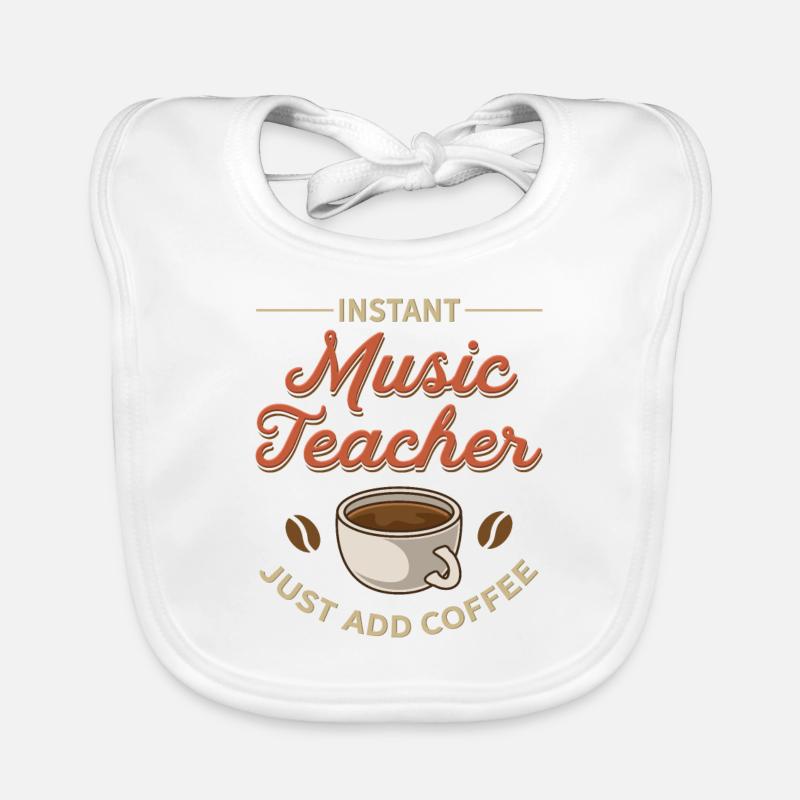 Professeur de musique cool et conception de grains de café Bavoir bio Bébé