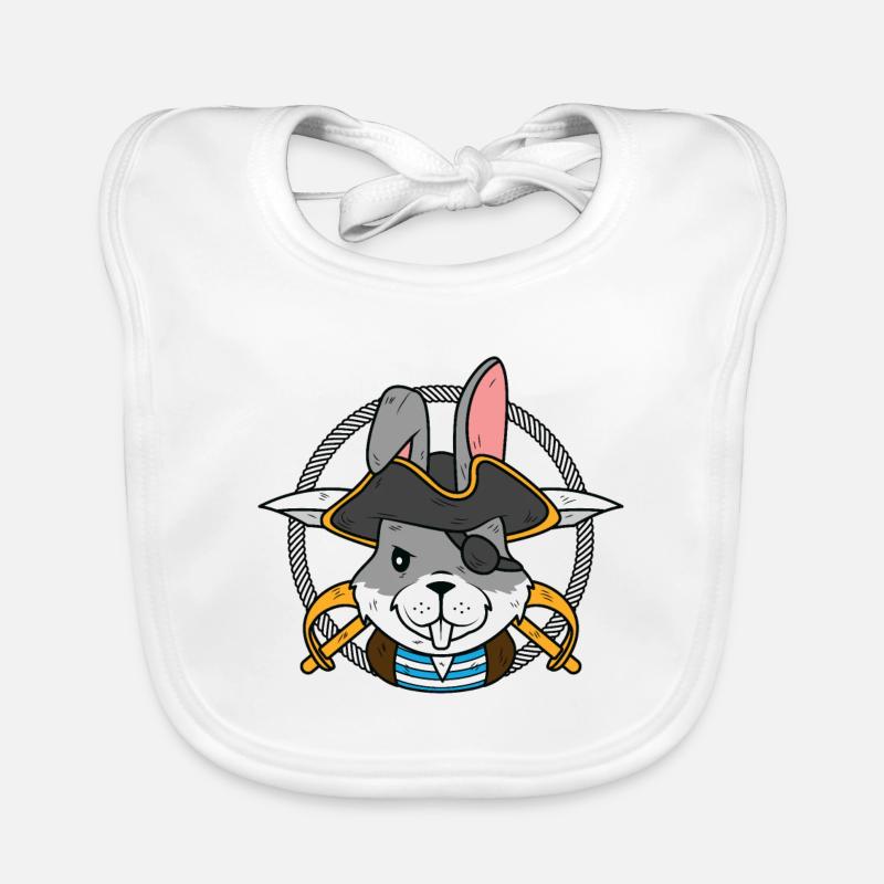 Pirate bunny Organic Baby Bibs