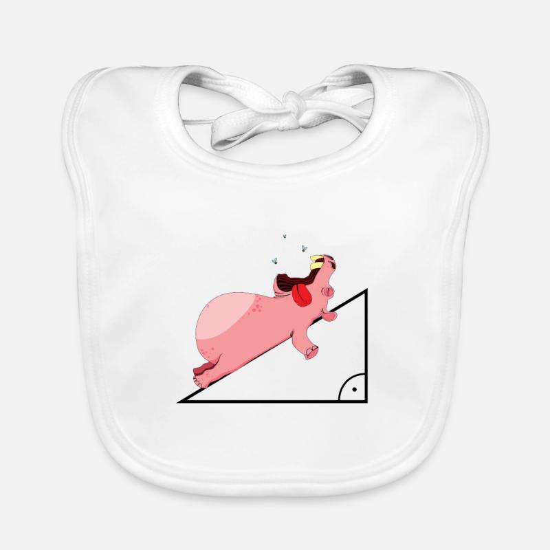 Hippopotamus hypotenuse math Funny Organic Baby Bibs