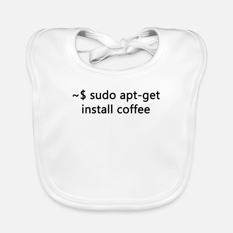 Admin Linux Sudo Apt-Get Install Coffee Programmer Organic Baby Bibs