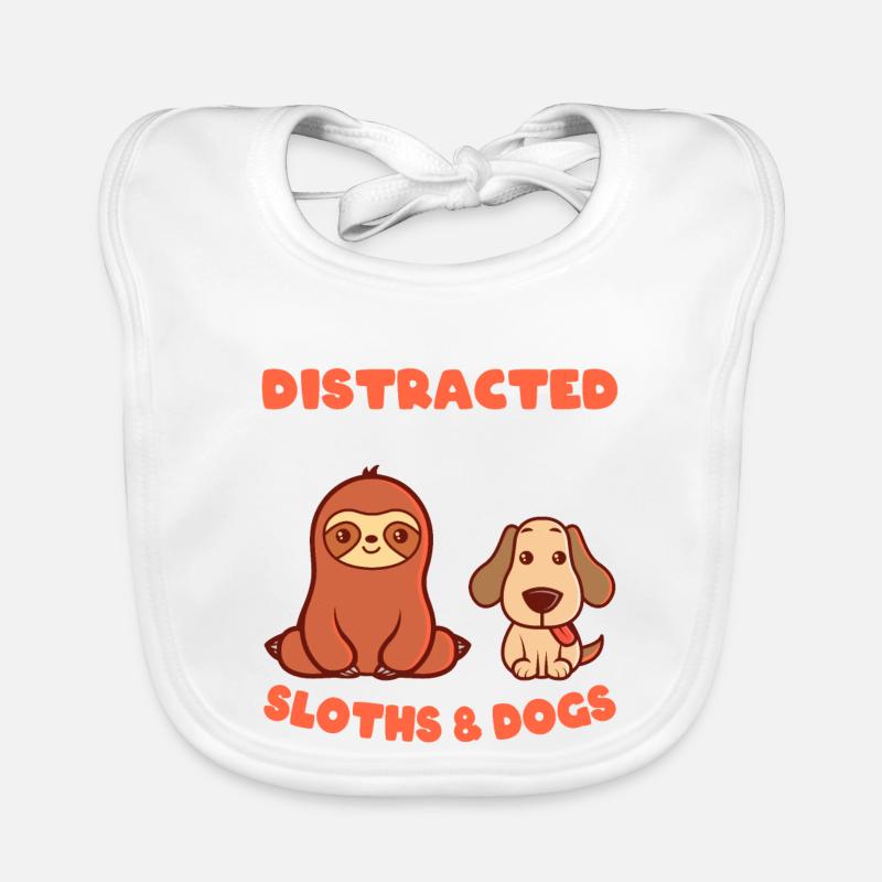 Sloths and dogs Organic Baby Bibs