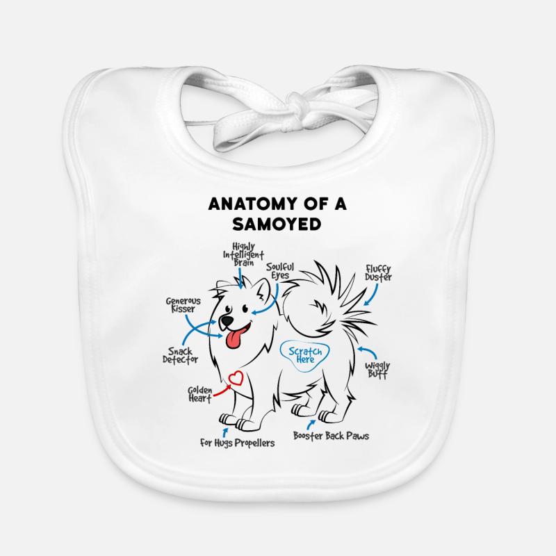 Anatomie d'un chien Samoyède Bavoir bio Bébé